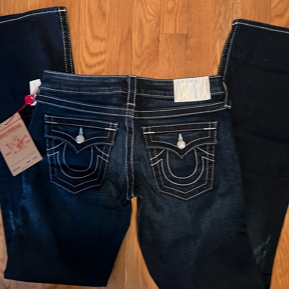 True Religion Becky Crystal Pave Jeans, Sz28